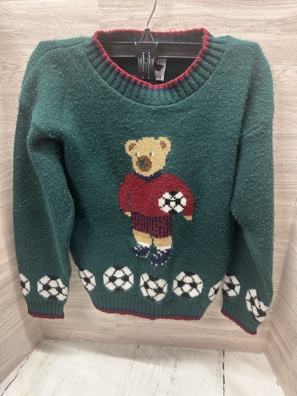 Youth Hot Fudge Knit Sweater Soccer Green Polar Sz Small